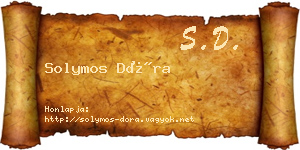 Solymos Dóra névjegykártya
